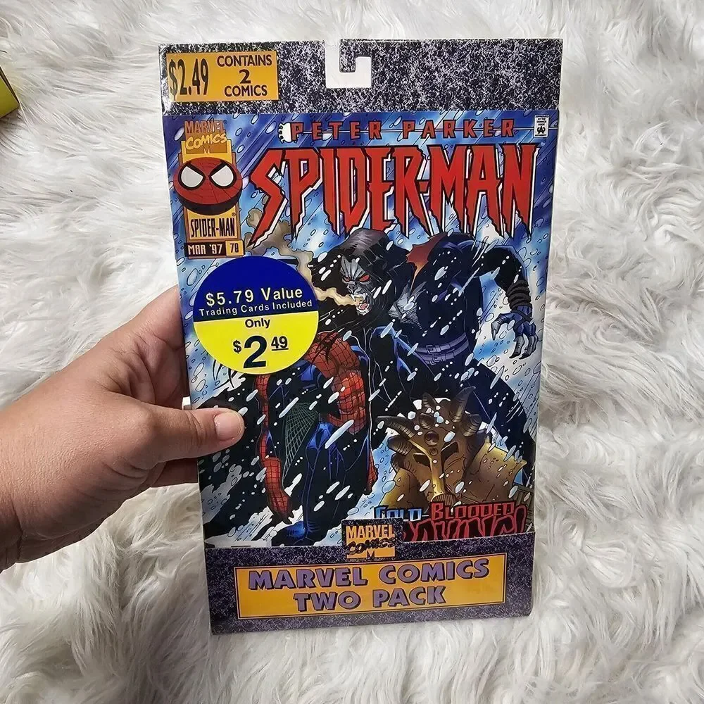 Lot Of 3 Comic 2 Packs Marvel With Trading Cards January 1997 Spider Man Captain